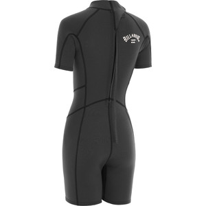 2022 Billabong De Las Mujeres Launch 2mm Back Zip Shorty Wetsuit 042g19 - Negro Antiguo